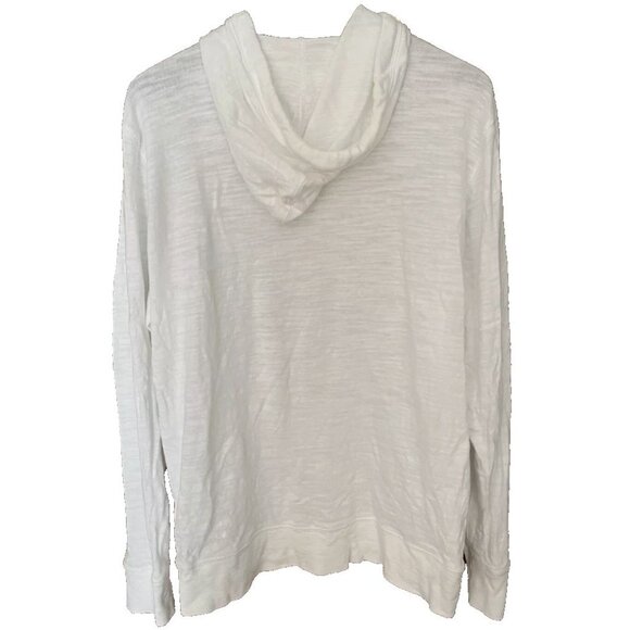 Faherty Hoodie Sunwashed Slub Long Sleeve Hooded drawstring White Mens XS - Picture 2 of 6